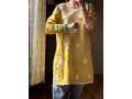 elegant-yellow-embroidered-linen-kurta-1-pc-for-women-in-multan-03070279795-small-0