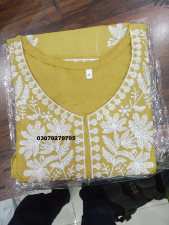 elegant-yellow-embroidered-linen-kurta-1-pc-for-women-in-multan-03070279795-big-2